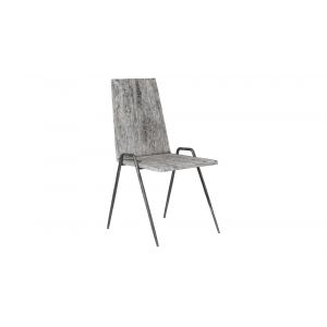 Phillips Collection - Forged Leg Dining Chair, Chamcha Wood, Gray Stone Finish, Metal - TH99496