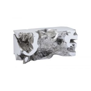 Phillips Collection - Freeform Bench, White, Silver Leaf, SM - PH63350