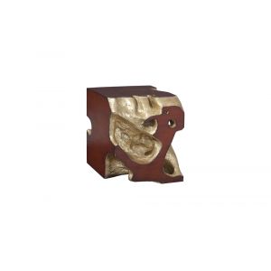 Phillips Collection - Freeform Stool, Gold Leaf, Faux Bois, SM - PH62425