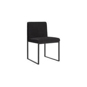 Phillips Collection - Frozen Dining Chair, Black Velvet Fabric, Matte Black Metal Frame - PH99960