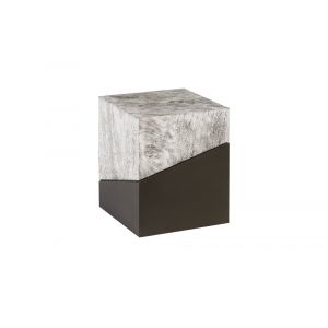 Phillips Collection - Geometry Stool, Gray Stone - TH97553