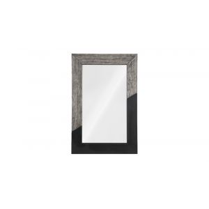 Phillips Collection - Geometry Wood Mirror, Gray Stone, Black - TH105236