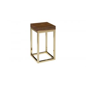 Phillips Collection - Hayden End Table, Natural, Narrow, Square, Plated Brass Base - CH72065