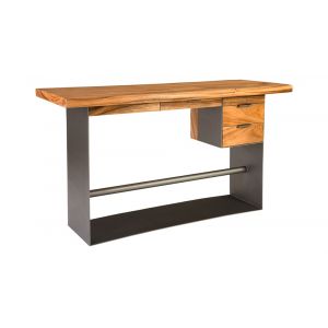 Phillips Collection - Iron Frame Standing Desk with Drawers, Natural, Bar Height - TH82453