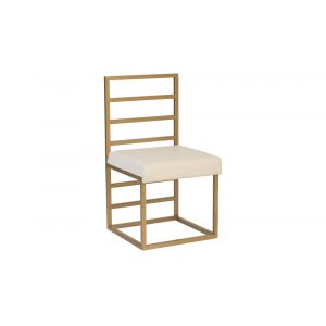 Phillips Collection - Ladder Dining Chair, Natural/Brass Finish - ID94264
