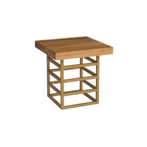 Phillips Collection - Ladder Side Table, Suar Wood, Natural/Brass Finish - ID94268