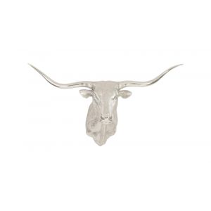 Phillips Collection - Longhorn Bull Wall Art, Resin, Silver Leaf - PH83141