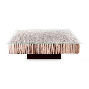 Phillips Collection - Manhattan Coffee Table, Square, with Glass - PH64007