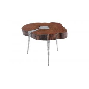 Phillips Collection - Molten Coffee Table, Poured Aluminum In Wood - IN84810