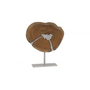 Phillips Collection - Molten Sculpture on Stand, Poured Aluminum in Wood - IN92221