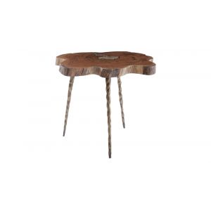 Phillips Collection - Molten Side Table, LG, Poured Brass In Wood - IN83483