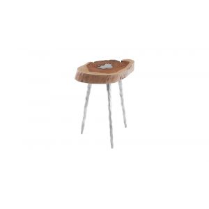 Phillips Collection - Molten Side Table, SM, Poured Aluminum In Wood - IN84811