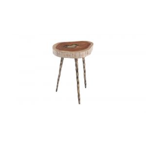 Phillips Collection - Molten Side Table, SM, Poured Brass In Wood - IN83484