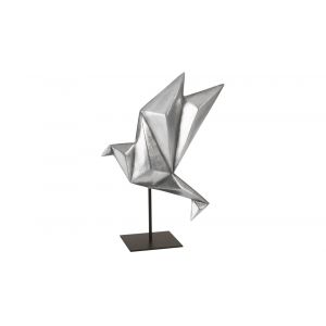 Phillips Collection - Origami Bird Table Top Sculpture, Silver Leaf - PH94511