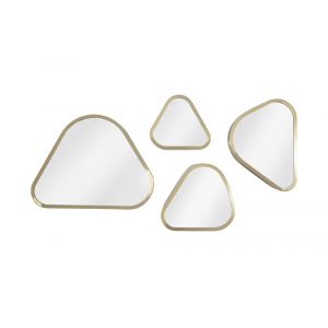 Phillips Collection - Pebble Mirrors (Set of 4) - Brushed Brass - CH97807