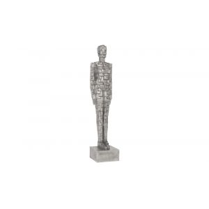 Phillips Collection - Puzzle Woman Sculpture, Black/Silver, Aluminum - ID96055
