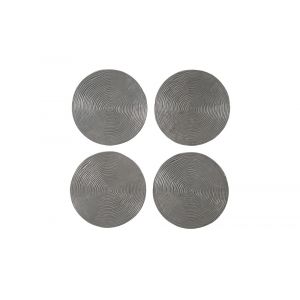 Phillips Collection - Ripple Wall Disc (Set of 4) - Resin, LG, Polished Aluminum - PH102838