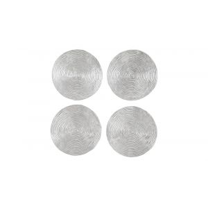 Phillips Collection - Ripple Wall Disc (Set of 4) - Resin, LG, Silver Leaf with Antiquing - PH102837