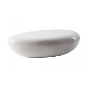 Phillips Collection - River Stone Coffee Table, Gel Coat White, Large - PH67484
