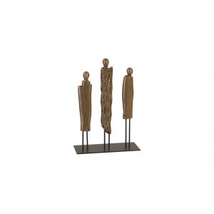 Phillips Collection - Robed Monk Trio Sculpture, Resin, Bronze Finish - PH96053