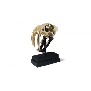 Phillips Collection - Saber Tooth Tiger Skull, Black, Gold Leaf - PH67580