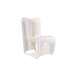 Phillips Collection - Seat Belt Dining Chair, High Back, White/Off-White - TH59174