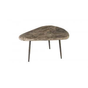 Phillips Collection - Skipping Stone Coffee Table, Gray Stone, Forged Legs - TH82497