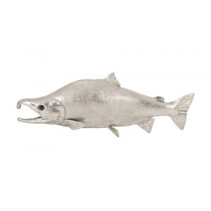 Phillips Collection - Sockeye Salmon Fish Wall Sculpture, Resin, Silver Leaf - PH76837
