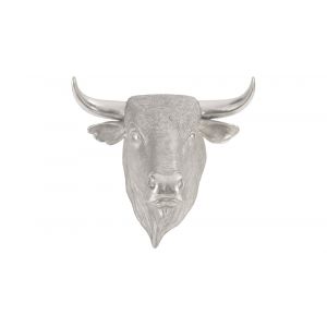 Phillips Collection - Spanish Fighting Bull Wall Art, Resin, Silver Leaf - PH82320