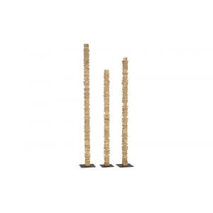 Phillips Collection - Stacked Wood Floor Sculptures, Bleached (Set of 3) - TH89174