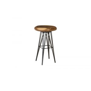 Phillips Collection - String Bar Stool on Black Metal Legs, Swivel Seat, Natural - TH93210