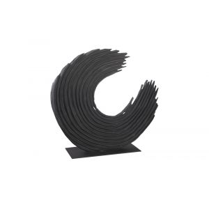Phillips Collection - Swoop Tabletop Sculpture, Black Wood, Large - TH103476