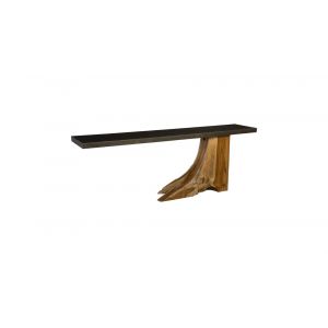 Phillips Collection - Teak Wood Console Table, Iron Sheet Top - TH89260