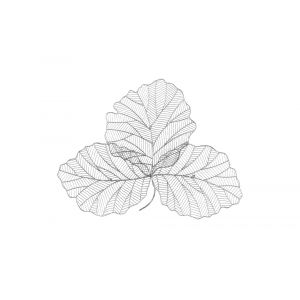 Phillips Collection - Tri Leaf Wall Art, Small, Metal, Silver/Black - TH100855