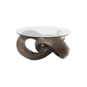 Phillips Collection - Trifoil Coffee Table, Bronze w/ Glass - PH80673