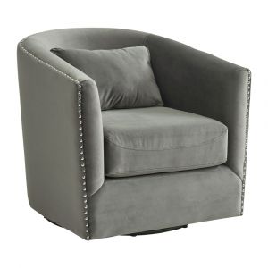 Picket House Furnishings - Alba Swivel Chair in Gun Metal - UST3294102SWE