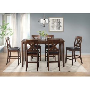 Picket House Furnishings - Alexa 7Pc Counter Height Dining Set in Cherry - DAX1007CS