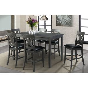 Picket House Furnishings - Alexa 7PC Counter Height Dining Set in Gray - DAX4007CS