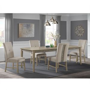 Picket House Furnishings - Alston 5PC Standard Height Dining Set in Champagne-Table and Four Chairs - D-5080-6-5PC