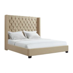 Picket House Furnishings - Arden King Tufted Upholstered Bed in Natural - UMW082KB