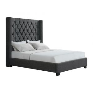 Picket House Furnishings - Arden Queen Tufted Upholstered Bed in Charcoal - UMW090QB