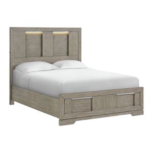 Picket House Furnishings - Argo Queen Panel Bed with LED in Grey - B-9770-3-QBL