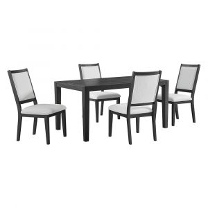 Picket House Furnishings - Armes 5PC Standard Height Dining Set in Black-Rectangular Table and Four Square Back Chairs - D-3690-8-DTSC1-5PC