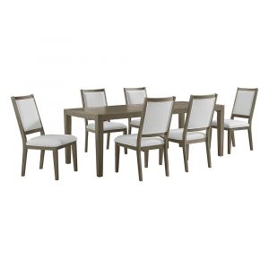 Picket House Furnishings - Armes 7PC Standard Height Dining Set in Grey-Rectangular Table and Six Square Back Chairs - D-3690-6-DTSC1-7PC