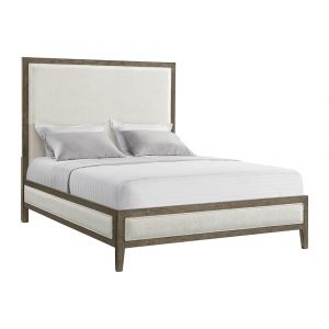 Picket House Furnishings - Armes Queen White Fabric Panel Bed with Low Footboard in Grey - B-3690-3W-QB1