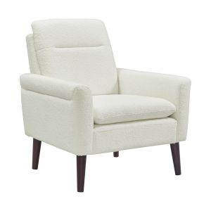 Picket House Furnishings - Astor Accent Arm Chair W/Memory foam in 8077 Boucle White & Espresso - U-2760-8330-100