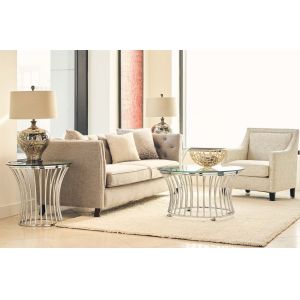Picket House Furnishings - Astoria 3Pc Occasional Table Set Coffee Table And Two End Tables in Chrome - CEM1003PC