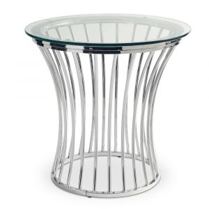 Picket House Furnishings - Astoria Round End Table in Chrome - CEM100ETE