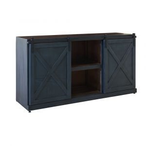 Picket House Furnishings - Ballo Loft Console in Blue #10 with Brown Top - M-20680-102-CN