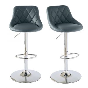 Picket House Furnishings - Baltimore Adjustable Swivel Bar Stool in Gray - (Set of 2) - BMS900BSE